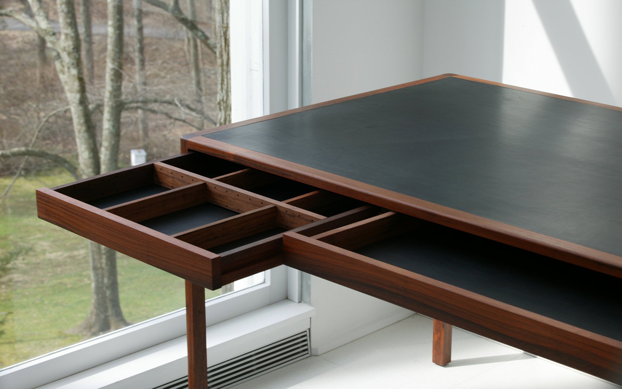 Leather top desk modern discount