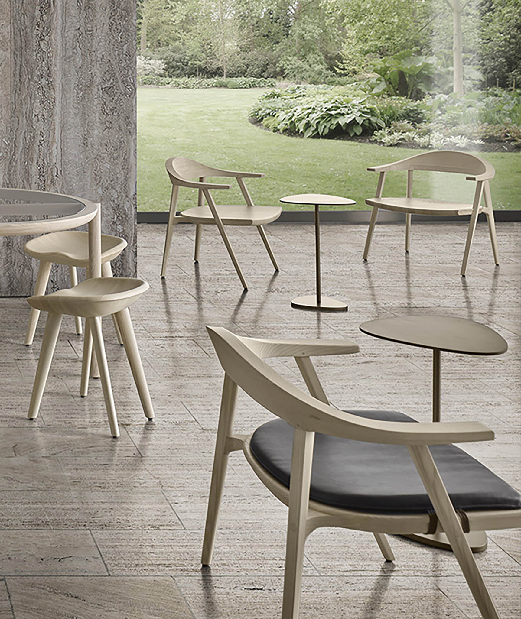 Trigon Pedestal Side Table